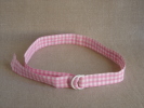 Ceinture De Coton Vichy Rose, Année 50-60. Voir Photos. - Broekriemen En Gespen