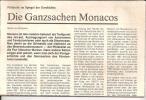 Monacco, Die Postgeschichte Des Fürstentums Und Dessen Ganzsachen Auf 8 DIN A 4 Seiten - Philatélie Et Histoire Postale