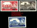 BAHRAIN  1955 QUEEN ELIZABETH / CASTLES WITH OVPT SC# 96-98 VF OG LH SCARCE - Bahrein (...-1965)