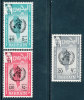 BAHRAIN  1966 20TH ANNIVERSARY OF THE WHO WORLD HEALTH ORGANIZATION SC# 157-159 MNH - Bahrain (1965-...)