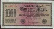 Germania Banconota 1000 Mark Anno 1922 Circolata Serie H - 1.000 Mark