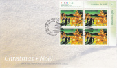 Canada FDC Scott #1924 Upper Right Plate Block Christmas Lights $1.05 Building A Snowman - 2001-2010