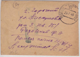 1943 - ENVELOPPE Avec CENSURE MILITAIRE Pour GORKI (NIJNI NOVGOROD) - Lettres & Documents