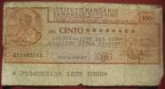 100 Lire 19.12.1975 L´Istituto Bancario San Paolo Di Torino (Associazione Del Commercio E Del Turismo Della Provincia .. - [10] Cheques En Mini-cheques
