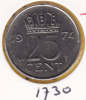 @Y@   Nederland   Kwartje  25 Cent  1974  Pr   (1730) - 1948-1980 : Juliana