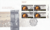 Canada FDC Scott #1962 Upper Right Plate Block 48c Toronto Stock Exchange 150th Anniversary - 2001-2010