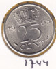 @Y@   Nederland   Kwartje  25 Cent  1963  Pr   (1744) - 1948-1980 : Juliana