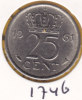 @Y@   Nederland   Kwartje  25 Cent  1961  Pr   (1746) - 1948-1980 : Juliana