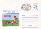 BUCHAREST CUP FOR CHILDREN AND JUNIORS, 1989, COVER STATIONERY, ENTIER POSTAL, OBLITERATION CONCORDANTE, ROMANIA - Rugby