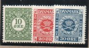 DANEMARK : TP N° 165/167 ** - Unused Stamps