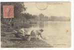 Carte Postale Ancienne Chaponval - L'Oise - Métiers, Laveuse, Lavandière - Auvers Sur Oise