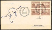 Czeslaw Slania. Greenland 1971. Hans Egede. Michel 77, 4-block FDC.  Signed. - FDC