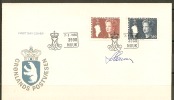 Czeslaw Slania. Greenland 1985. Queen Margrethe II. Michel 155-56 FDC.  Signed. - FDC