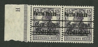 1918 GERMANIA  PAIR 15 F. STAMPS   OVERPRINT  "  Poczta  Polska  "   &  Gen.Gouv. Warschau - Used Stamps