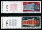 FRENCH ANDORRA - 1969 EUROPA CEPT SET OF 2 STAMPS WITH LEFT MARGIN FINE MNH ** - 1969