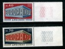 FRENCH ANDORRA - 1969 EUROPA CEPT SET OF 2 STAMPS WITH RIGHT MARGIN FINE MNH ** - 1969