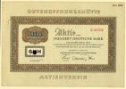 1975  Aktie  Hist. Wertpapier  ,   Gutehoffnungshütte  -  100 DM ( Hundert Deutsche Mark ) - Mines