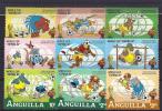 Anguilla, Year 1982, Mi 501-509, Disney Figures World Cup Football 1982, MNH ** - Anguilla (1968-...)