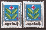 1984  JUGOSLAVIJA JUGOSLAVIA CK-92 ROT KREUZ-CROCE ROSSA-UW--WHITE PAPER. PAPER Yellowish NEVER HINGED - Beneficiencia (Sellos De)