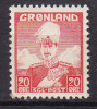 Greenland 1946 Mi. 26     20 Ø King König Christian X. MH* - Ongebruikt