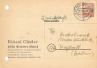 2500. Tarjeta Privada HERZBERG (Alemania) 1954, Comercial - Lettres & Documents