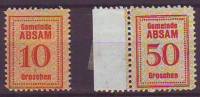 145n: Tirol- Absam 2 Werte * - Revenue Stamps