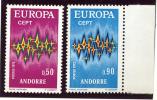 Andorre  Europa 1972,   Yv. 217 / 218**, Manque Pour Faire Des Années - 1972