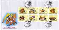 FDC 1999 Chinese Gourmet Food Stamps Cuisine Lobster Chicken Language Lobster - Crustaceans