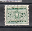 Italia   -   1934.  Segnatasse  25 Cent .  Viaggiato, Ottima Centratura - Postage Due