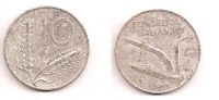 10 Lire – Italie – 1953– Epis De Blé – Aluminium – Etat TB – KM 93 - 10 Lire