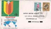 QANTAS FIRST FLIGHT AUSTRALIA-LONDON VIA AMSTERDAM 1967 (A) - First Flight Covers