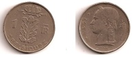 1 Franc – Belgique – 1951 – Légende Française – Cuivre Nickel – Etat TTB – KM 142.1 - 1 Franc