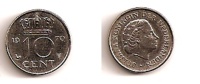10 Cents – Pays-Bas – 1970 – Juliana – Nickel – Etat SUP – KM 182 - 1948-1980 : Juliana