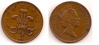 2 Pence – Grande Bretagne – 1989 – Elizabeth II – Bronze – Etat TTB – KM 936 - 2 Pence & 2 New Pence