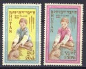 Bhutan 1963, Freedom From Hunger - Children With Corn *, MLH - Bhoutan