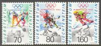 Liechtenstein 1991 Winter Olympic Games Albertville 1992 Hockey Set Of 3 MNH** 3.10 SFr. - Hiver 1992: Albertville