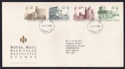 GB 1988 QE2 FDC Castle Set Of 4  Stamps 'London' FDI PMK CV £20.( B809 ) - 1981-1990 Decimale Uitgaven