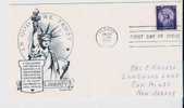 FDC Statue Of Liberty - Scott 1035e - The Aristocrats - 1951-1960