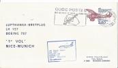 1er Vol Nice Munich - München - Lufthansa Boeing 737 29/03/1981 - First Flight Covers
