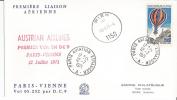 Premier Vol En DC9   Austria Airlines Paris  - Vienne  Du 12/07/1971 - Erst- U. Sonderflugbriefe