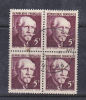 FRANCE N °820 5F PAUL LANGEVIN BRUN ROUGE BLOC DE 4 OBLITERE - Used