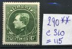 Albert 1er , Grand Montenez, Paris,  290**, Cote 330 €, - 1929-1941 Grand Montenez