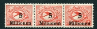 Germany Danzig Poland 1923 ERROR Mi 180FI MH Overprint Strip Of 3 - Gebraucht