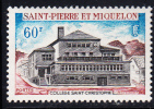 St Pierre Et Miquelon 1969 MNH Sc 388 60fr St. Christopher College - Ungebraucht