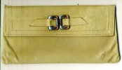 Très Jolie Pochette-sac Cuir  Souple  Beige  Ancienne Vintage 1945-50  Boucle Métal Bon état - Borse E Borsette