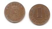 LATVIA 1 SANTIMI  COIN  1938 Y - Lettland