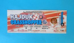 HAJDUK V GRASSHOPPER CLUB ZURICH - 2003. UEFA CUP Football Match Ticket Soccer Billet Foot Fussball Switzerland Schweiz - Tickets & Toegangskaarten