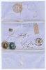 België: Vouwblad 1856 /58 ?Anvers/Antwerpen Naar Viersen Duitsland, Combinatie Van Zegels - 1858-1862 Medaillen (9/12)