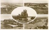 UNITED KINGDOM-WHITBY-REAL SEPIA PHOTOGRAF MULTI-WIEW POSTCARD-CIRCULATED-1949 - Whitby