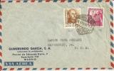 MADRID CC A USA CON MAT HEXAGONAL CORREO AEREO 1949 SELLOS FRANCO PERFIL Y MOTA - Lettres & Documents